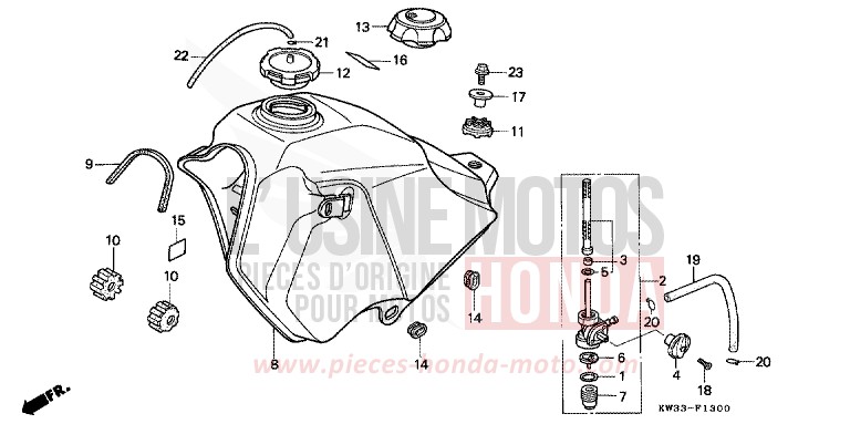 KRAFTSTOFFTANK von Dominator 250 ROSS WHITE (NH196) von 1990